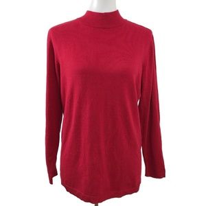 Charter Club Long Sleeve Mock Neck Red Sweater